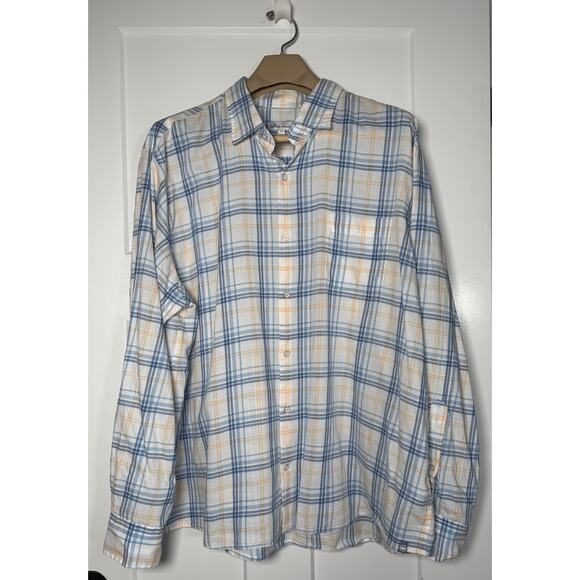 Peter Millar Light Blue Yellow Button Up Shirt Mens XXL‎ 100% Cotton - Picture 1 of 9